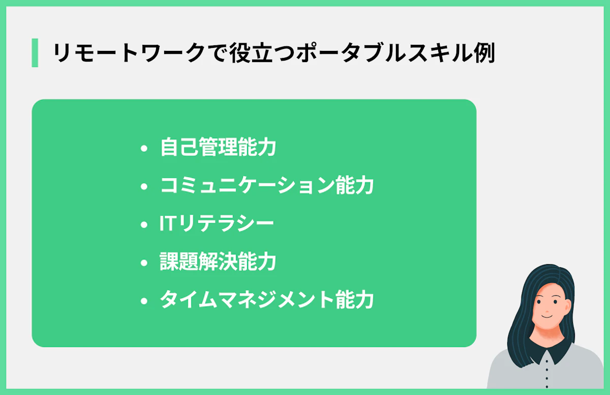 リモートワークで役立つポータブルスキル例