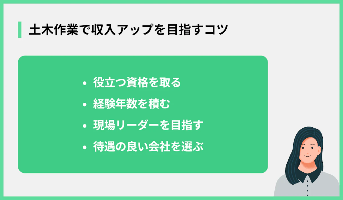 土木作業で収入アップを目指すコツ