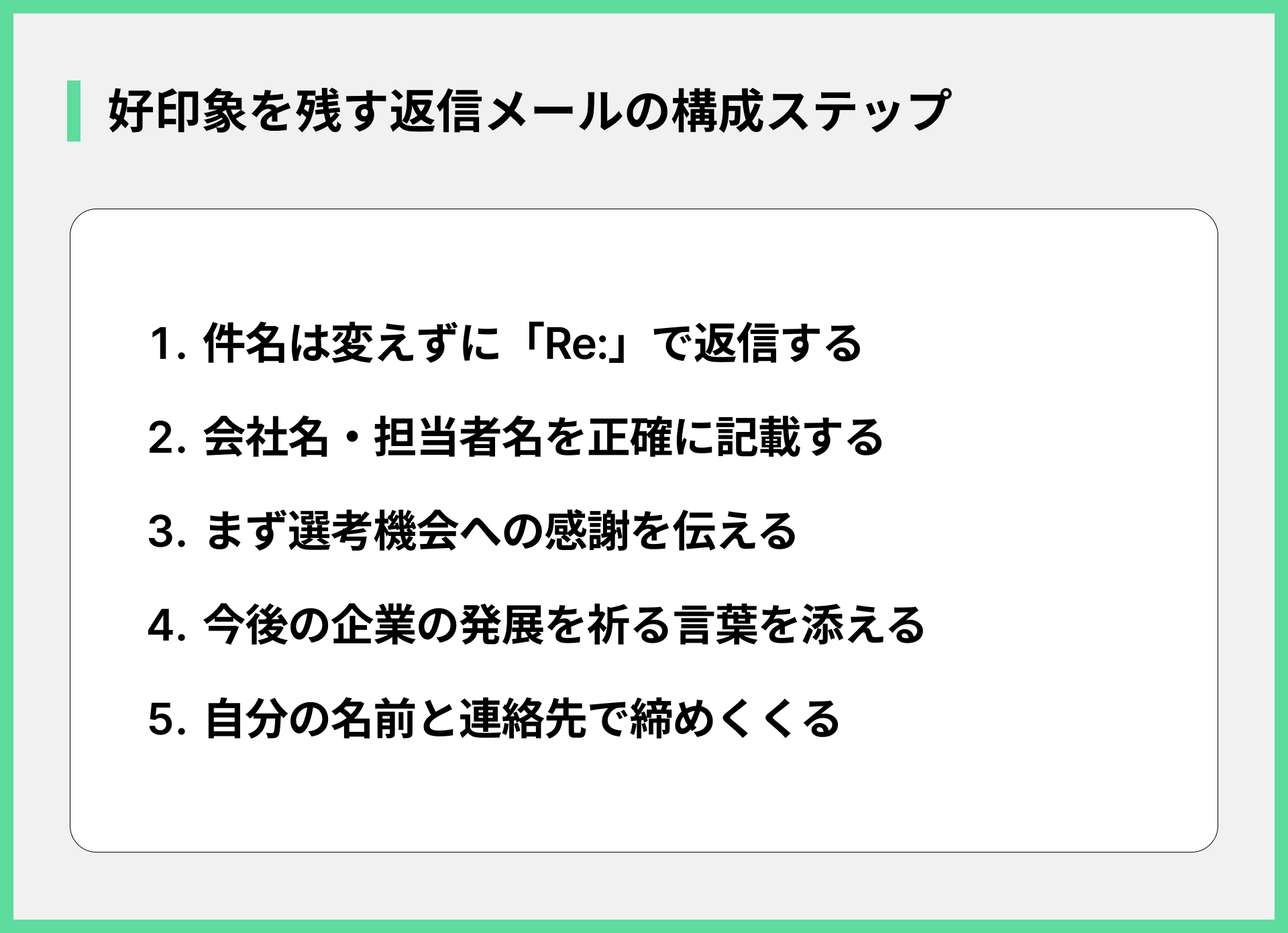 好印象を残す返信メールの構成ステップ