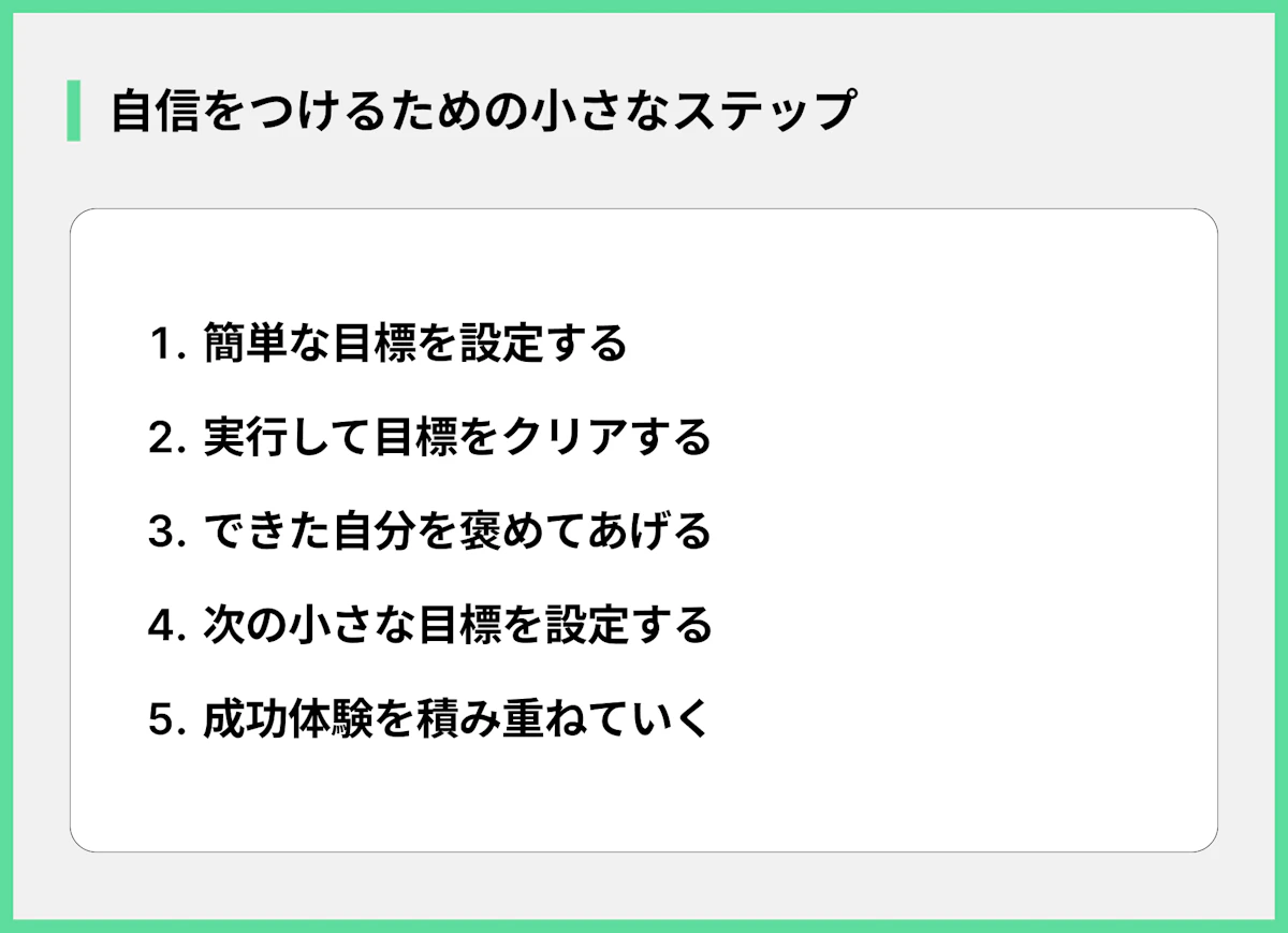 自信をつけるための小さなステップ