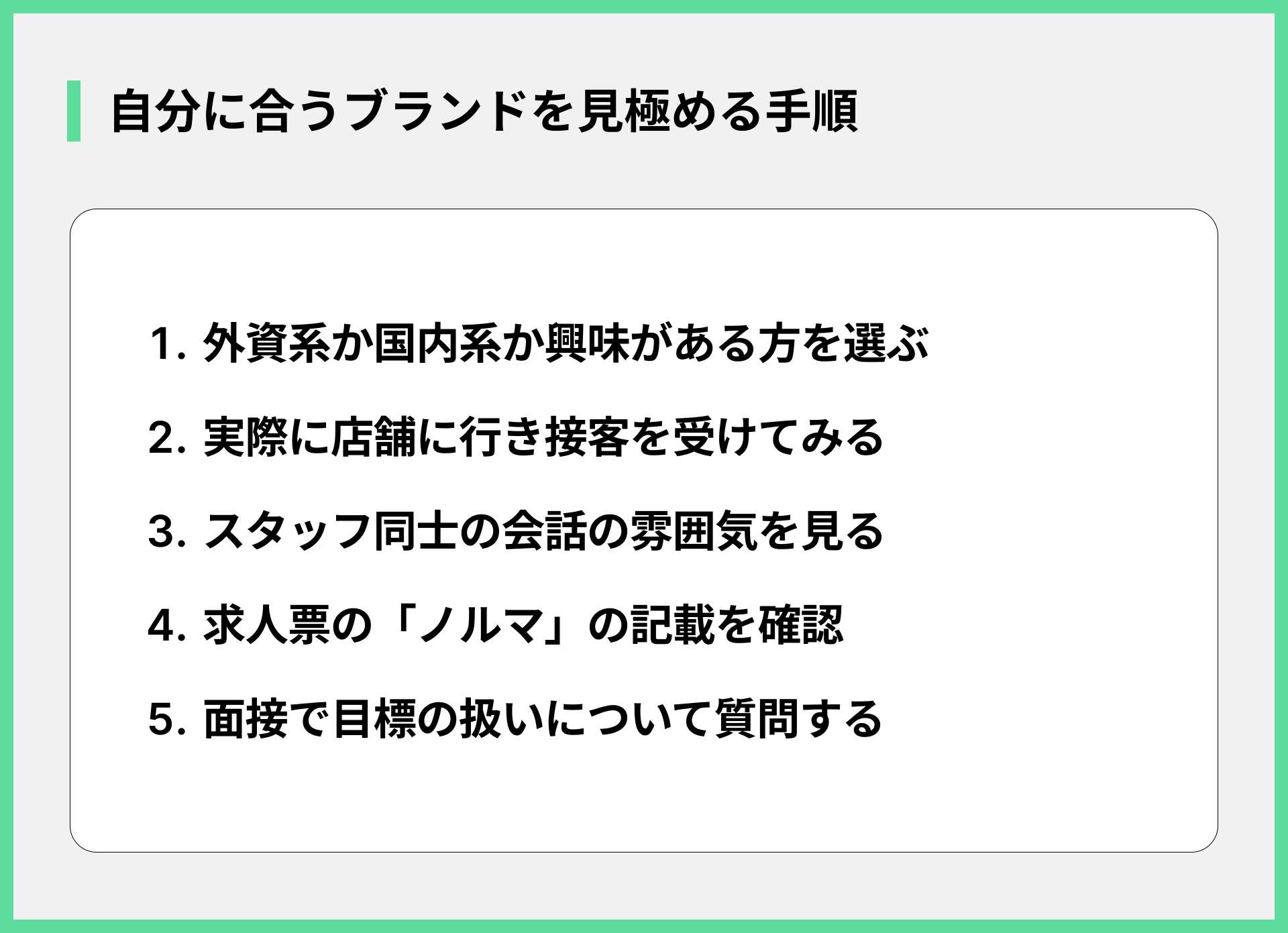 自分に合うブランドを見極める手順