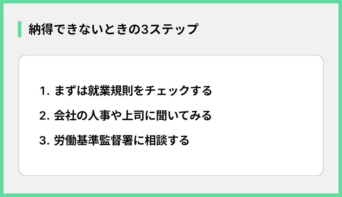 納得できないときの3ステップ