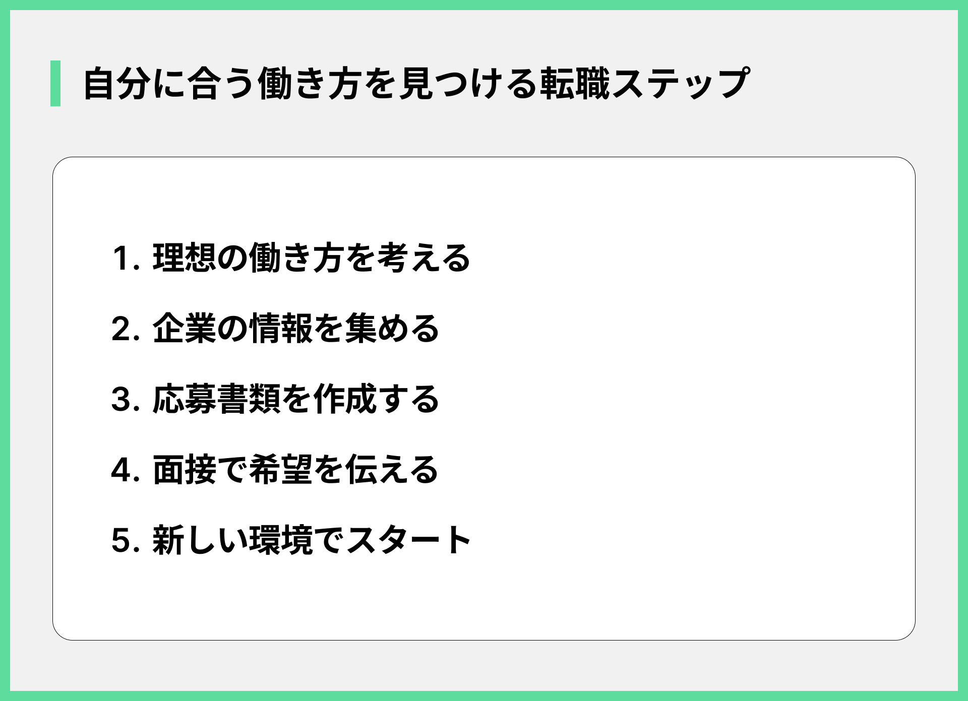 自分に合う働き方を見つける転職ステップ