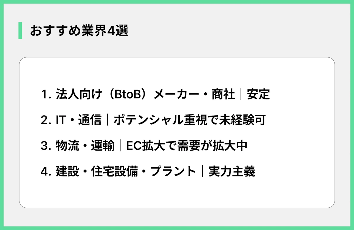 おすすめ業界4選