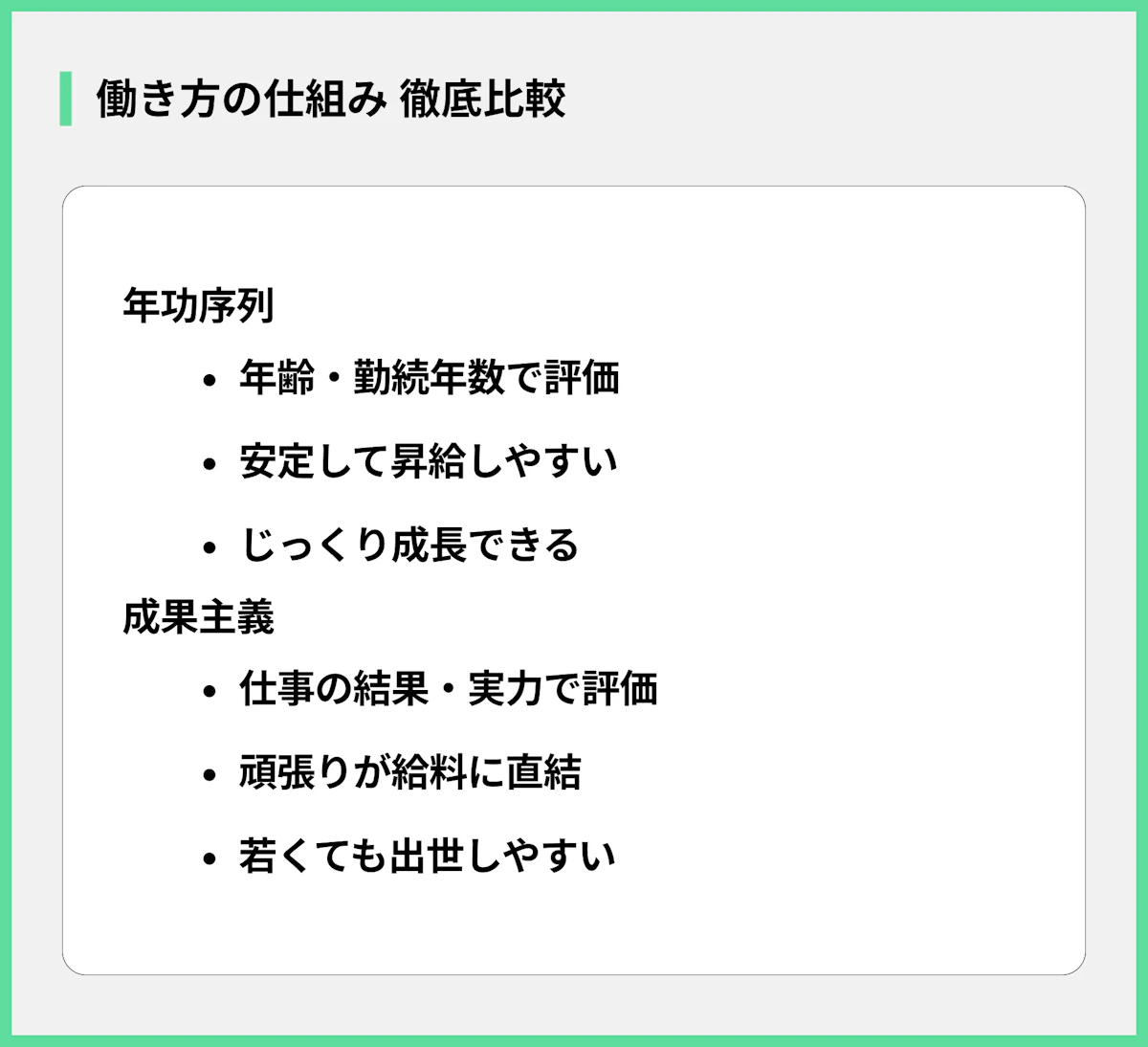 働き方の仕組み 徹底比較