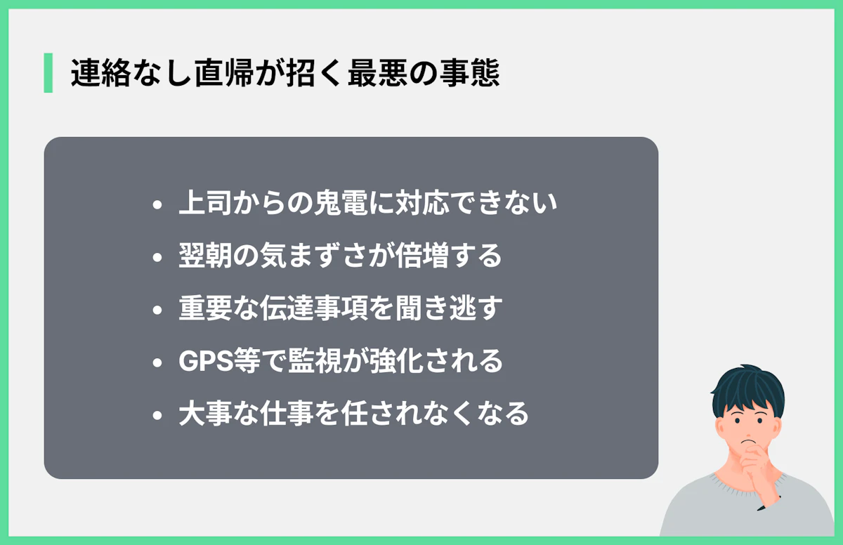 連絡なし直帰が招く最悪の事態