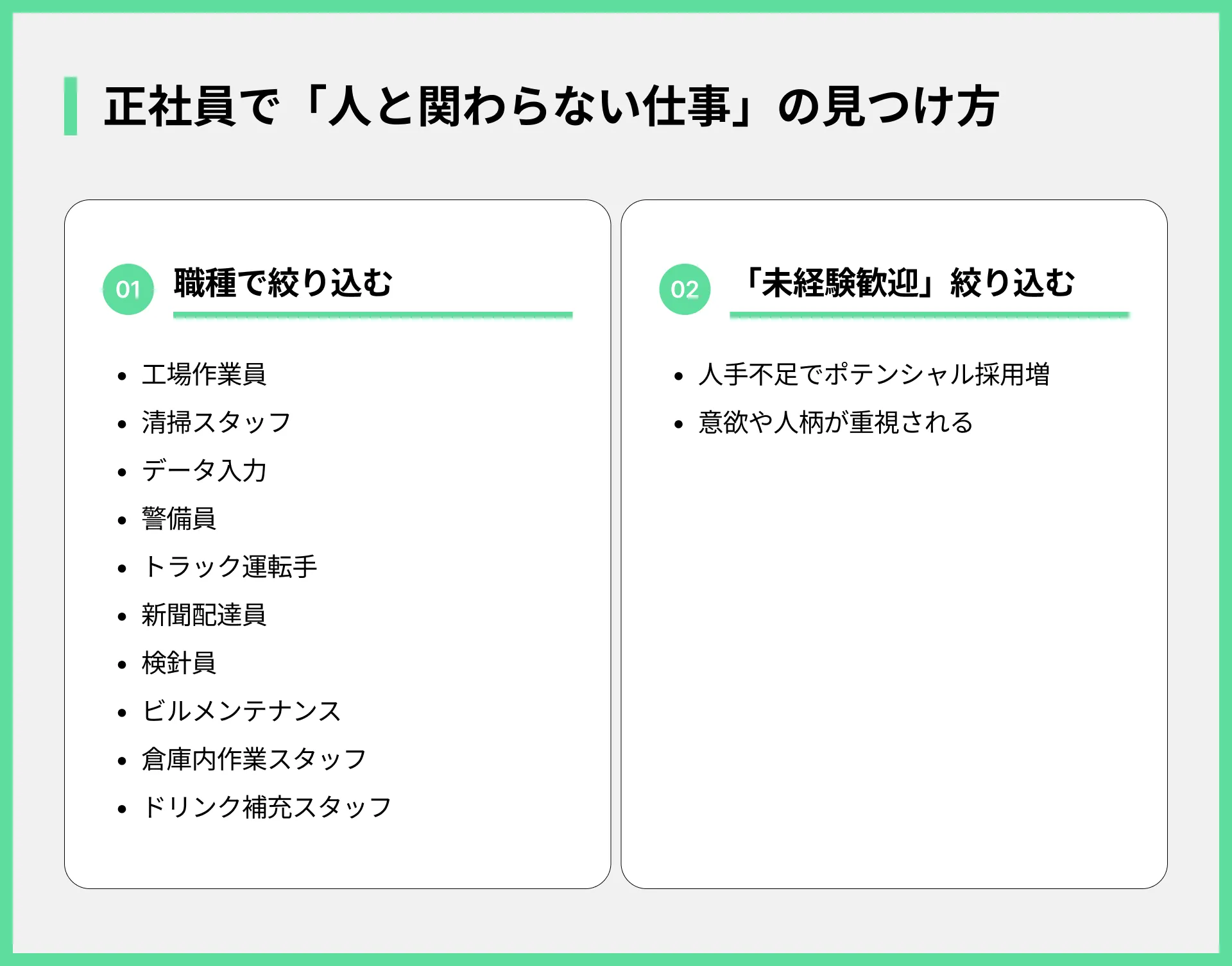 正社員で「人と関わらない仕事」の見つけ方