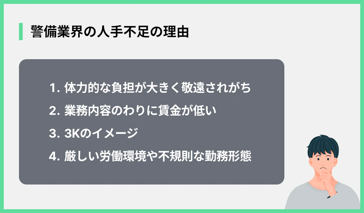 警備業界の人手不足の理由