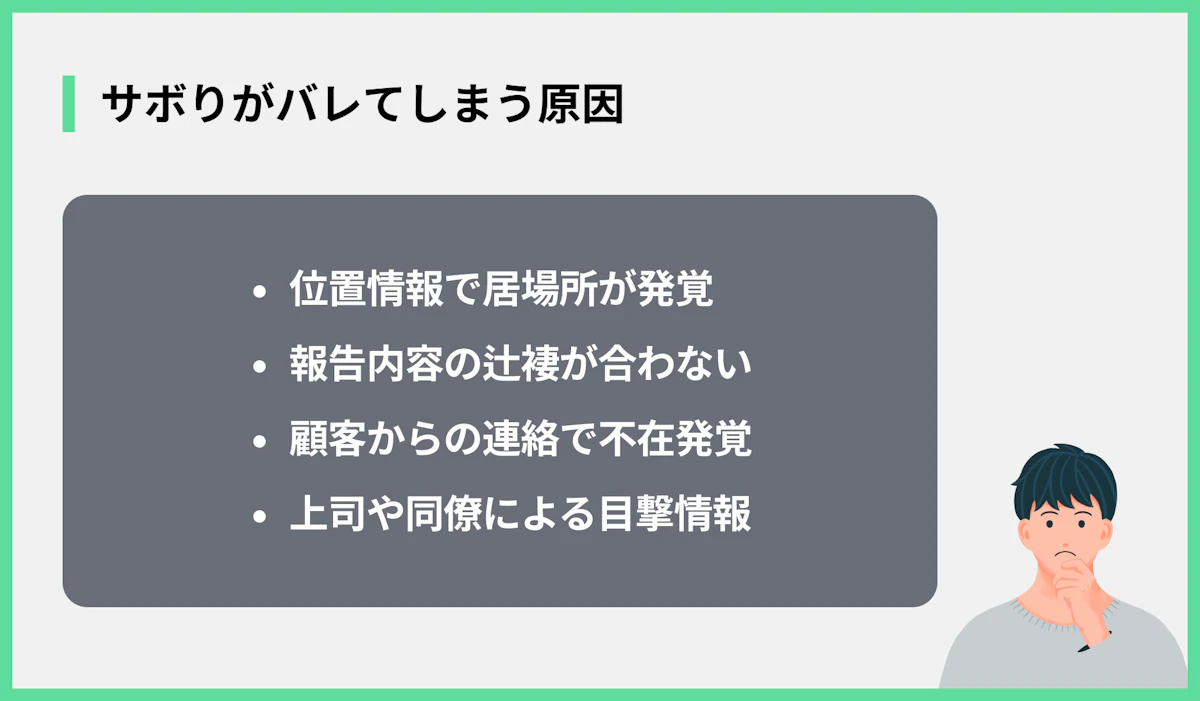 サボりがバレてしまう原因