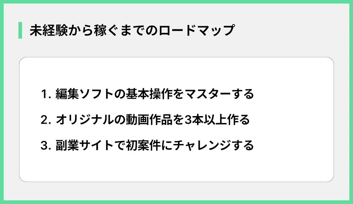 未経験から稼ぐまでのロードマップ