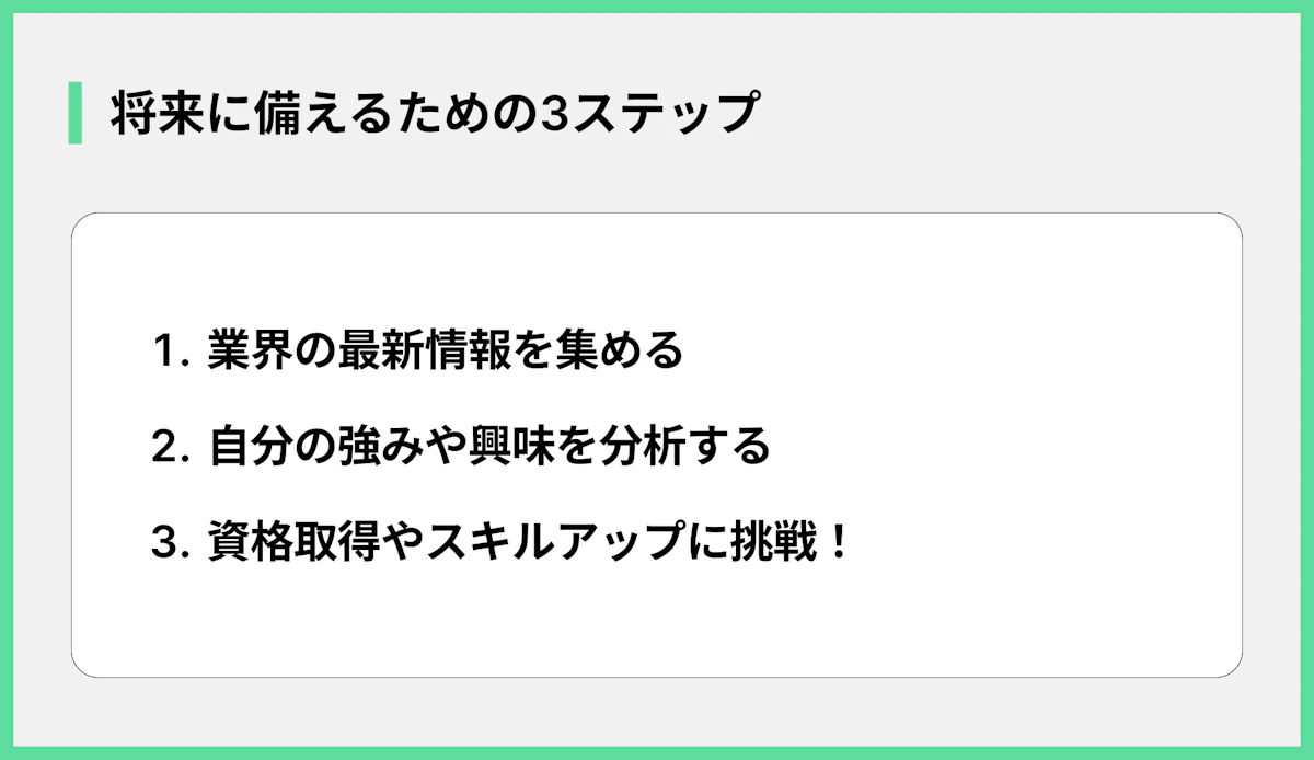 将来に備えるための3ステップ