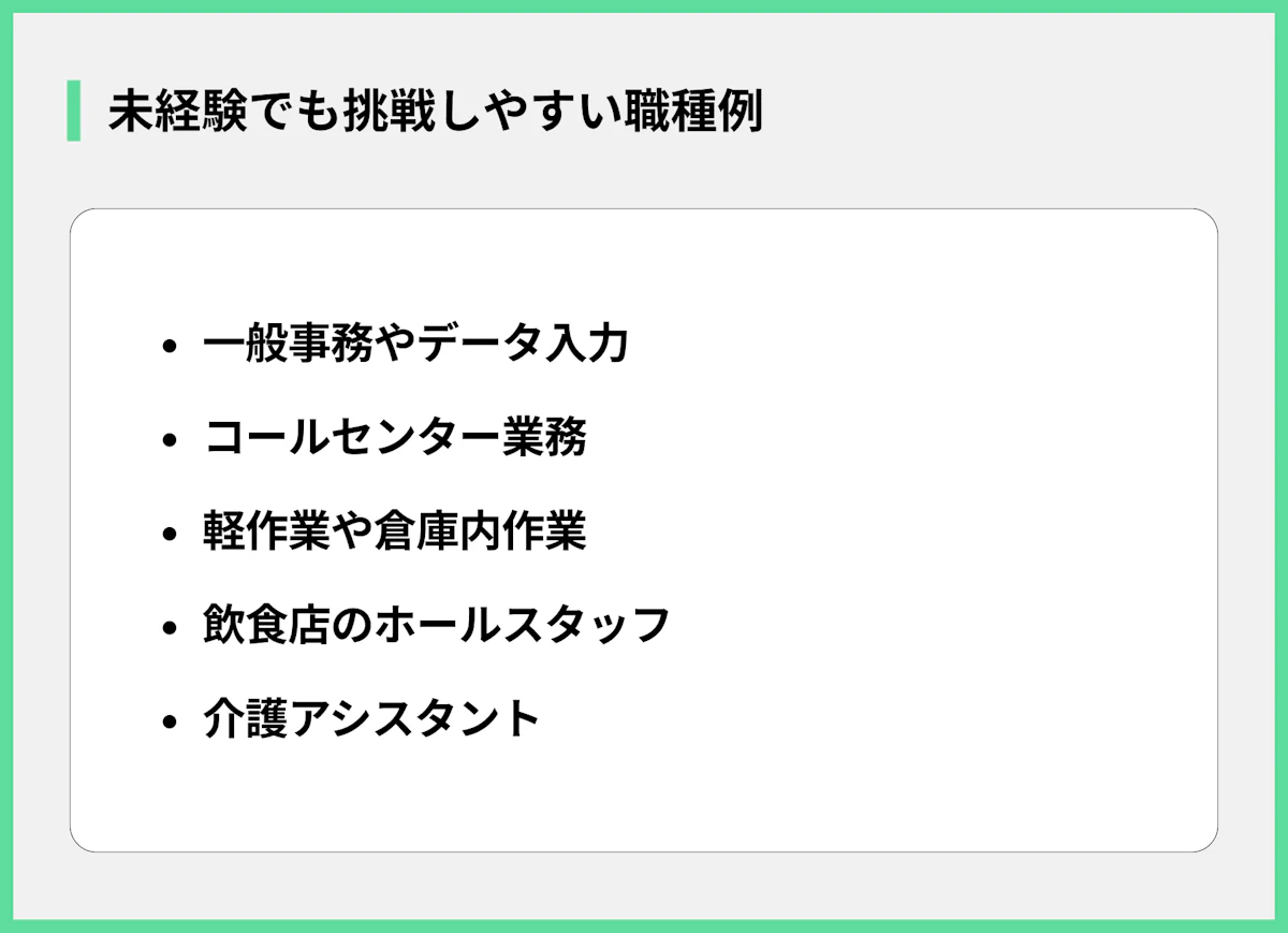 未経験でも挑戦しやすい職種例