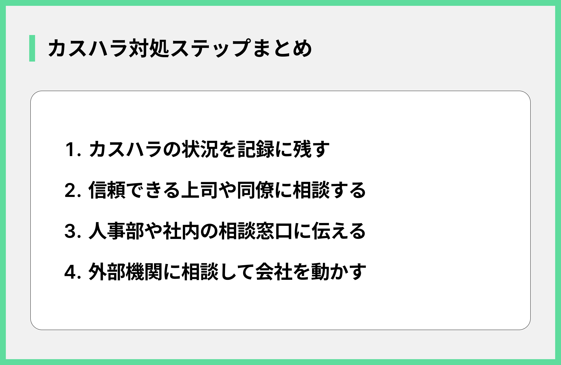 カスハラ対処ステップまとめ