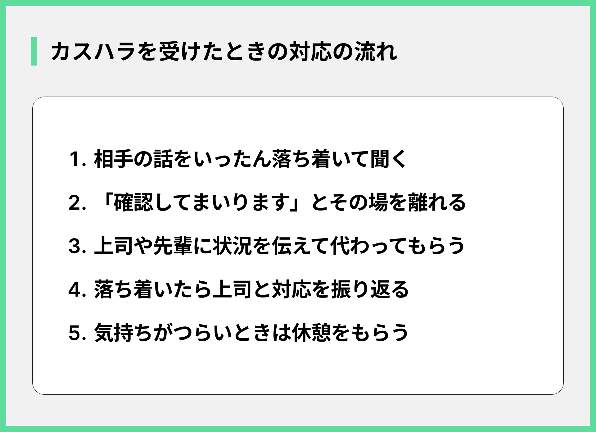 カスハラを受けたときの対応の流れ