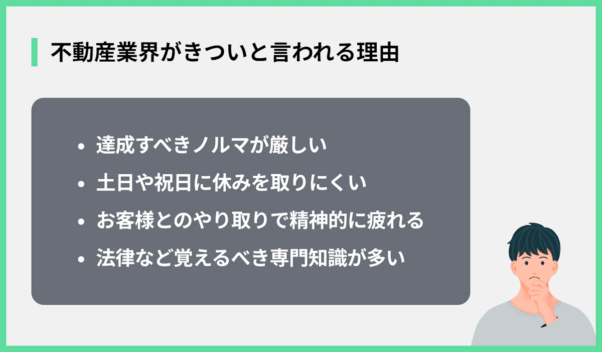 不動産業界がきついと言われる理由