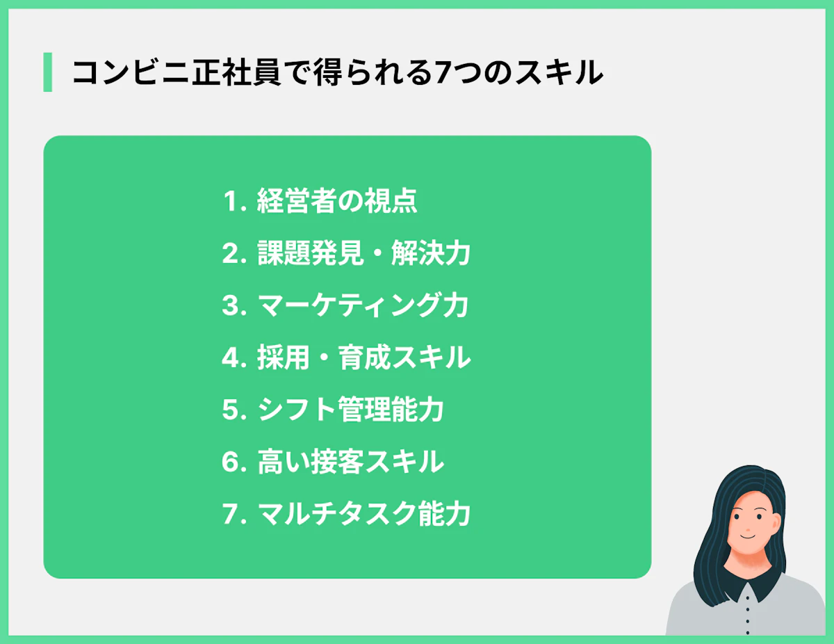 コンビニ正社員で得られる7つのスキル