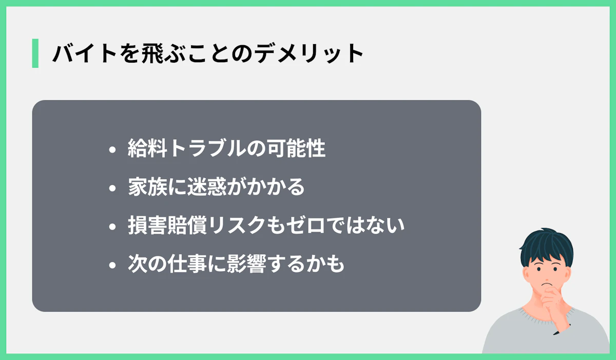 バイトを飛ぶことのデメリット