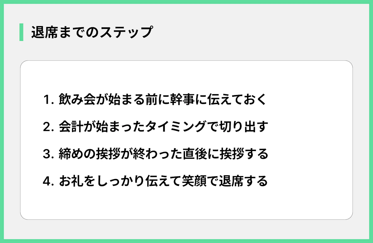退席までのステップ