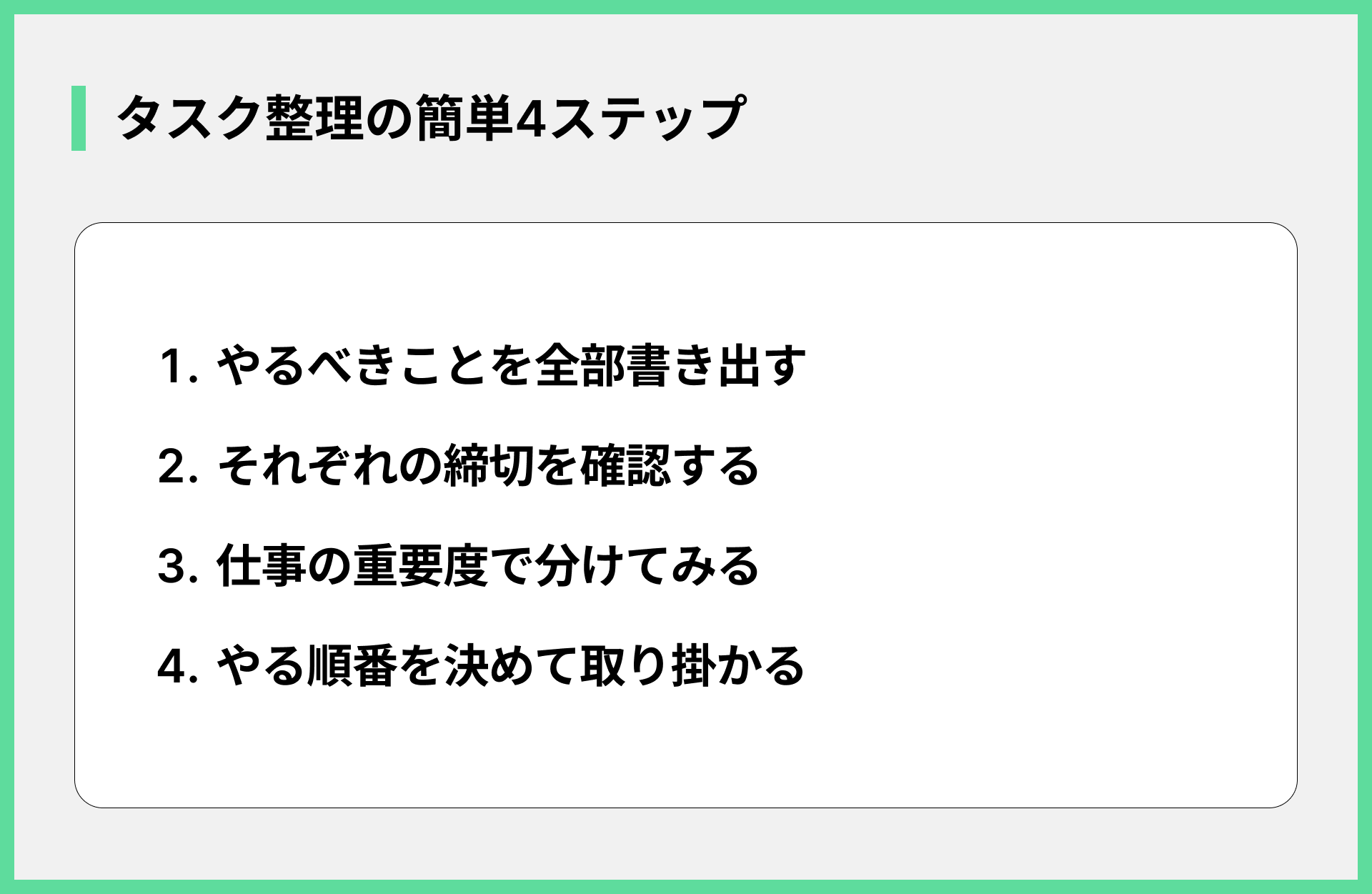 タスク整理の簡単4ステップ