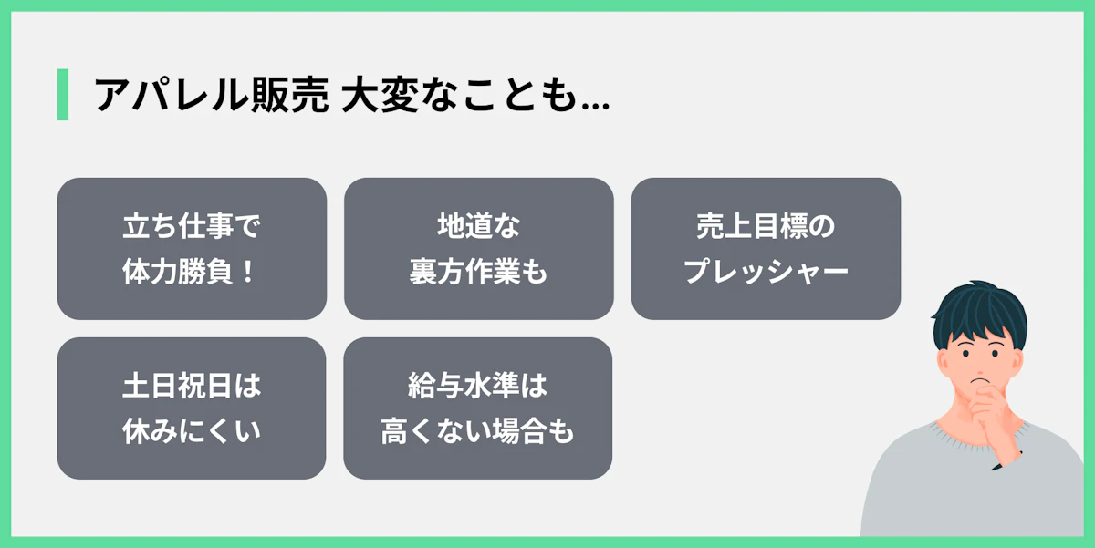 アパレル販売 大変なことも…