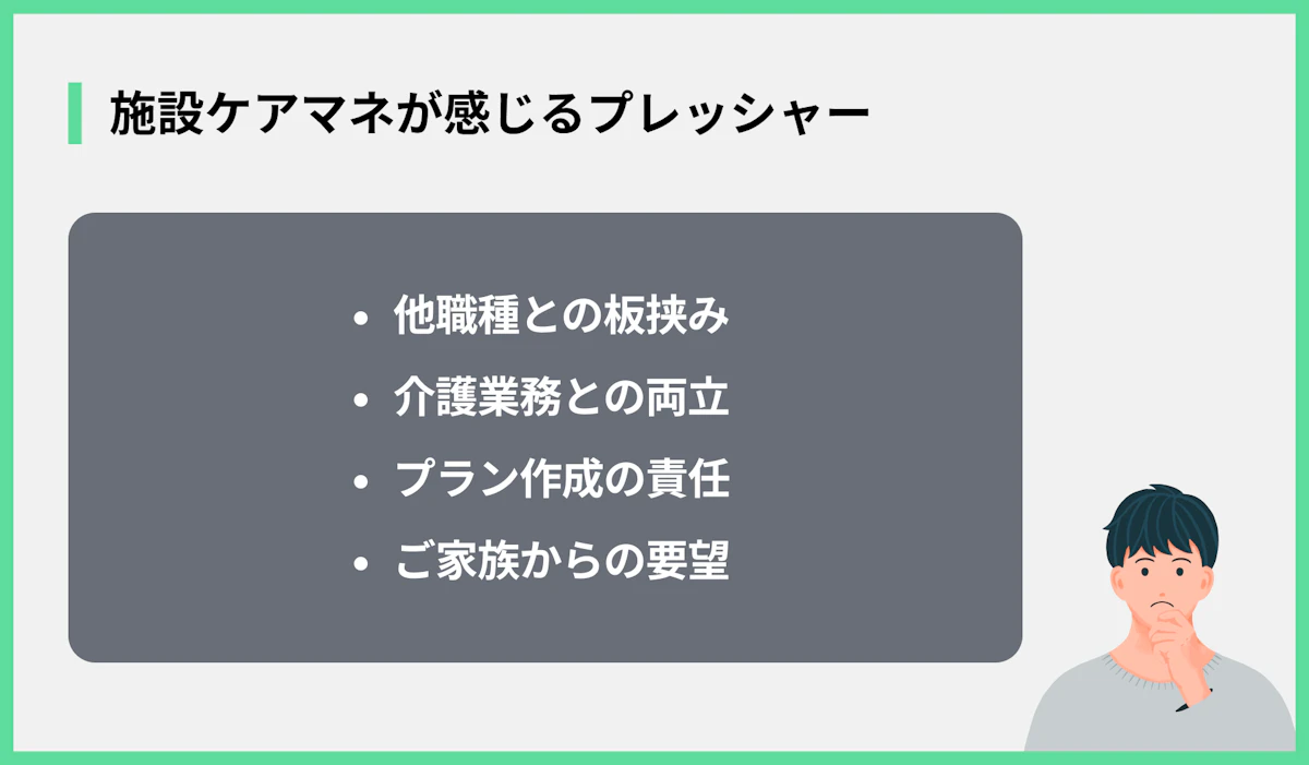施設ケアマネが感じるプレッシャー