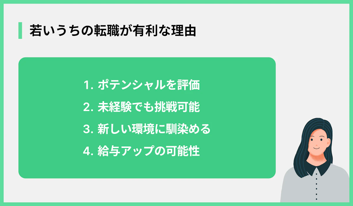 若いうちの転職が有利な理由