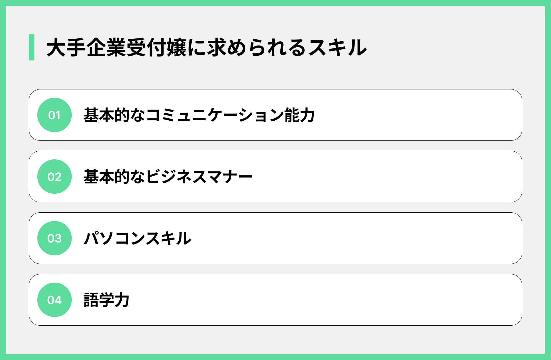 大手企業受付嬢に求められるスキル