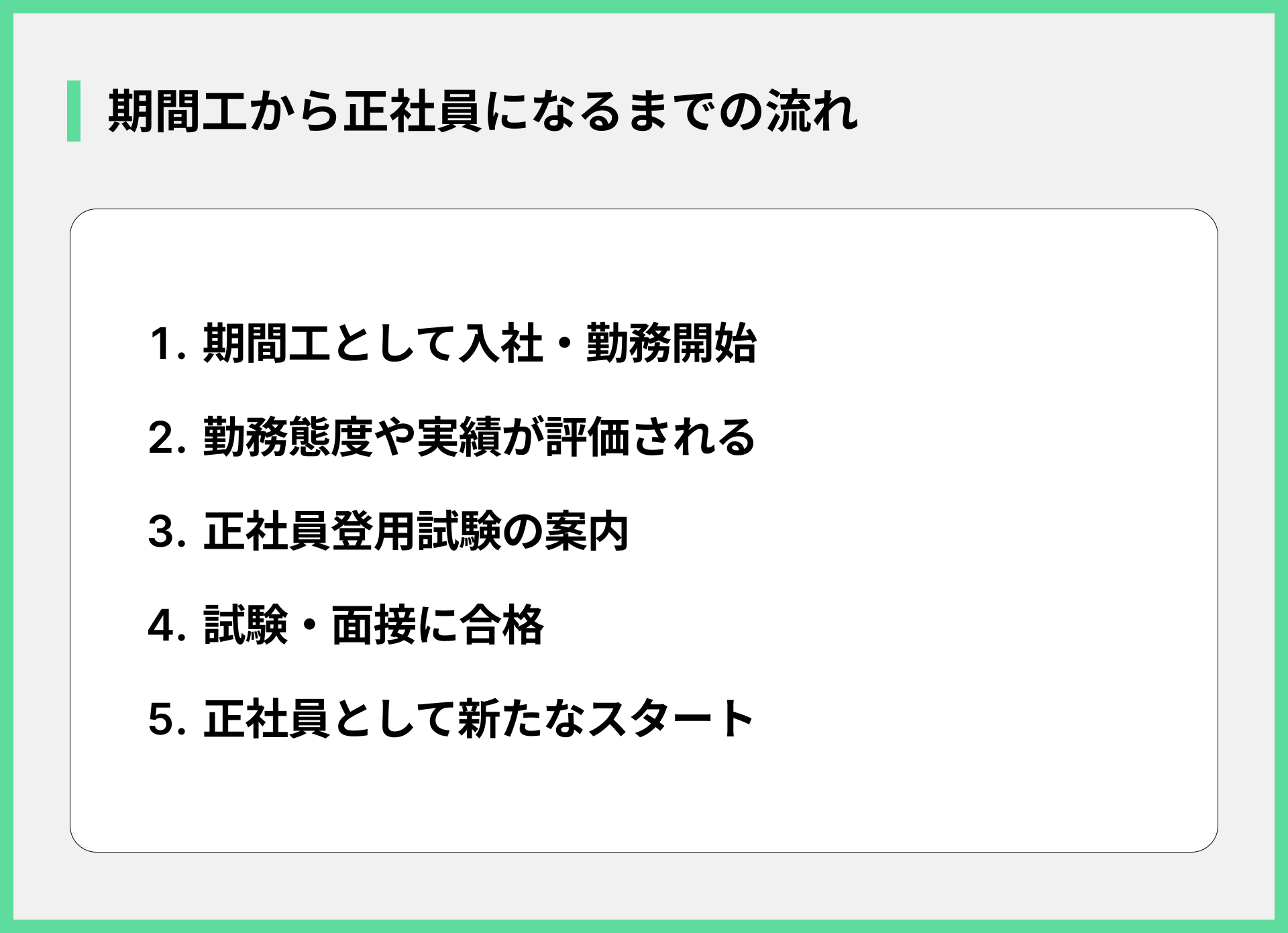 期間工から正社員になるまでの流れ