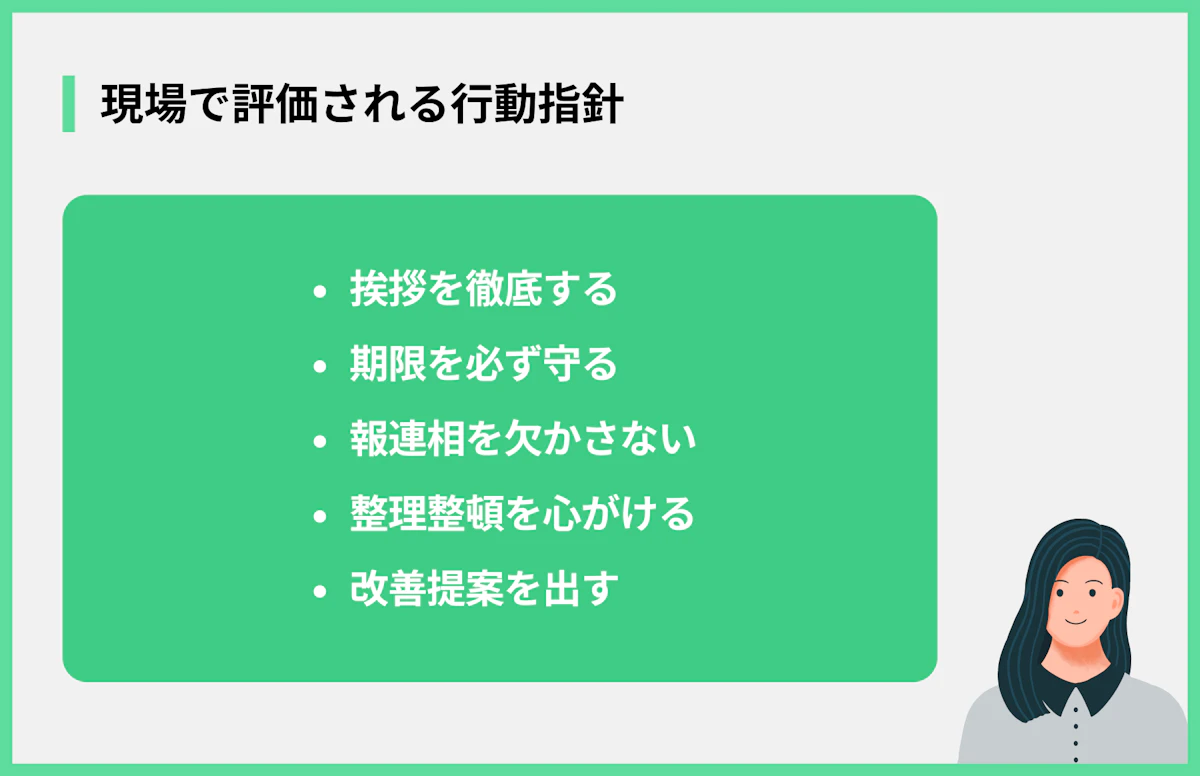 現場で評価される行動指針
