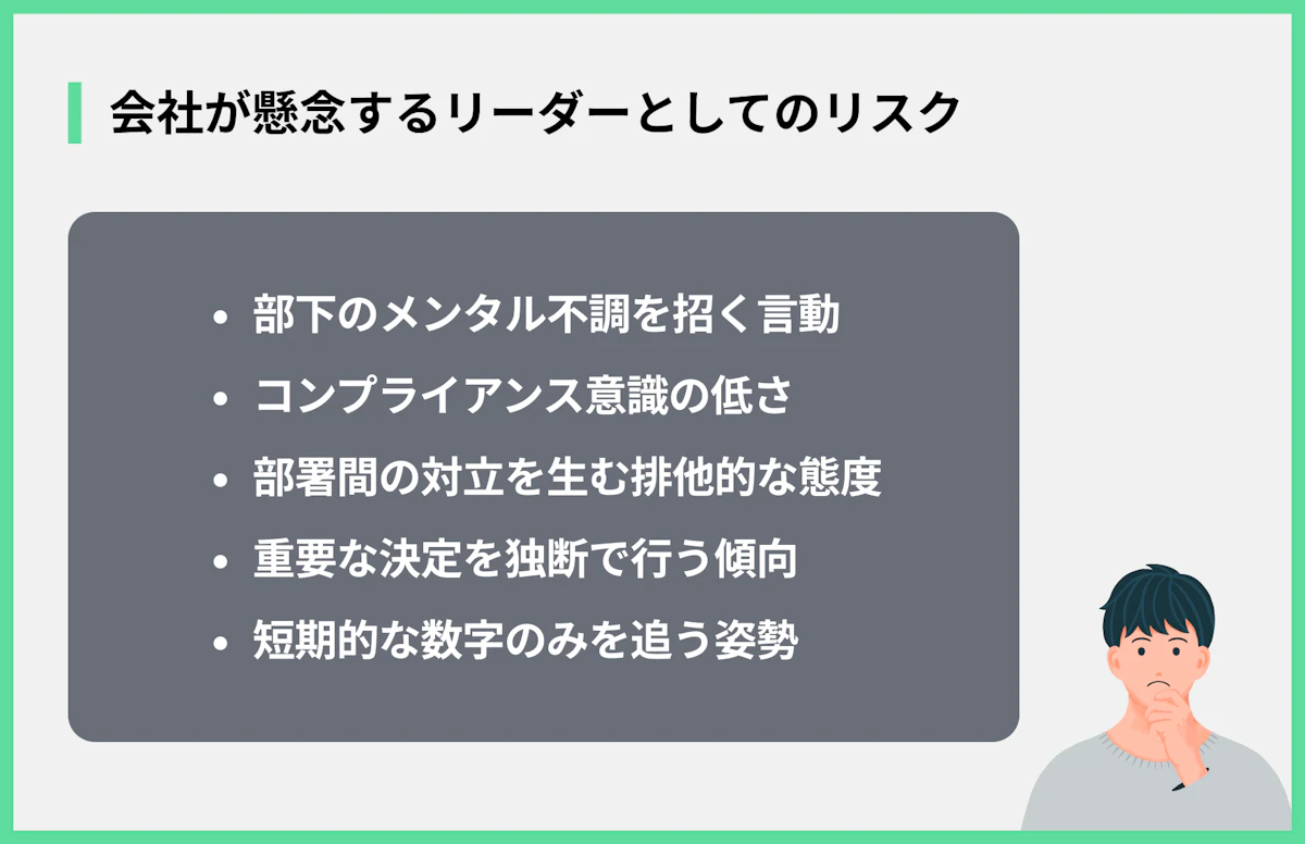 会社が懸念するリーダーとしてのリスク