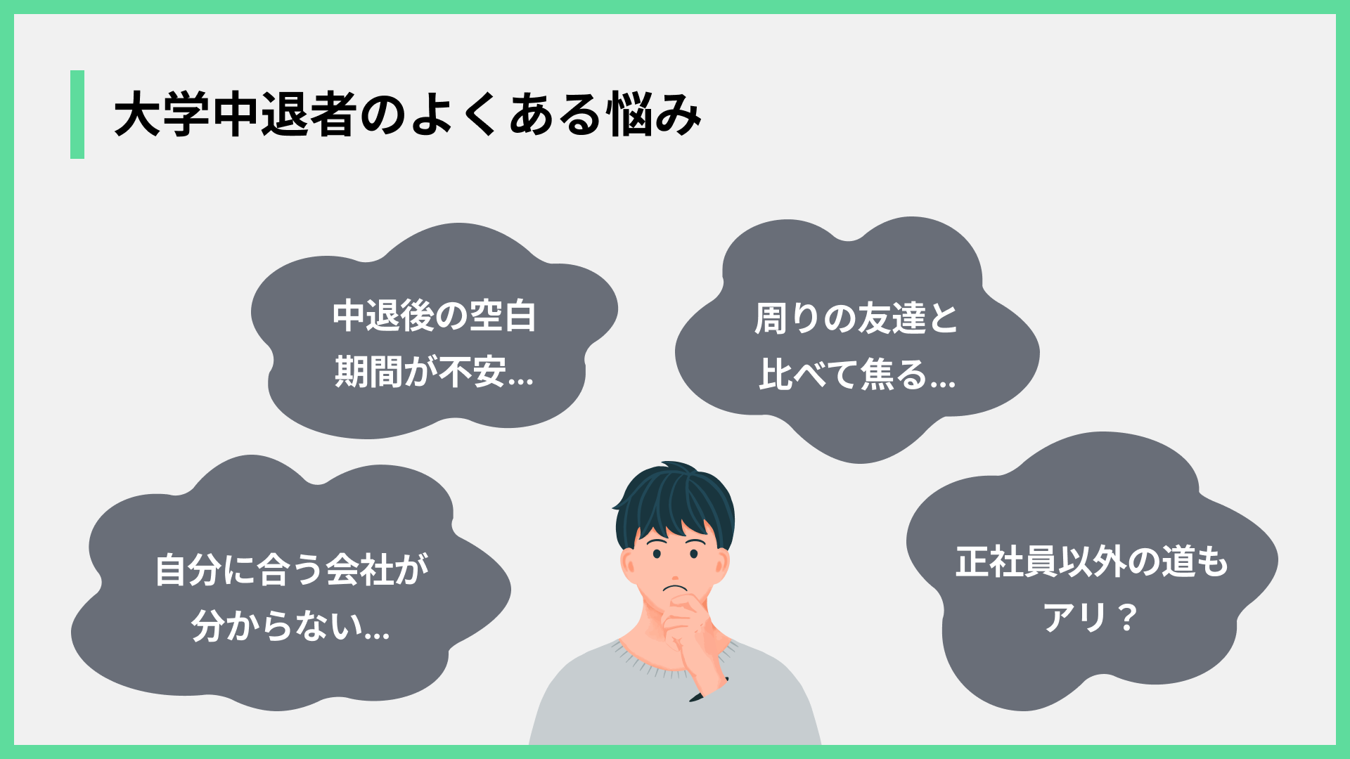 大学中退者のよくある悩み
