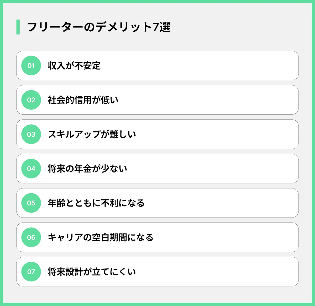フリーターのデメリット7選