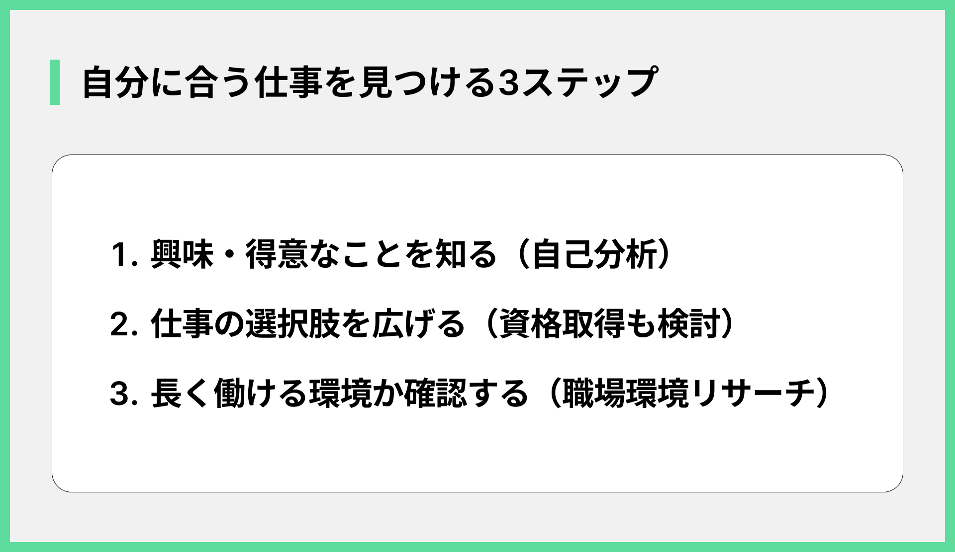 自分に合う仕事を見つける3ステップ