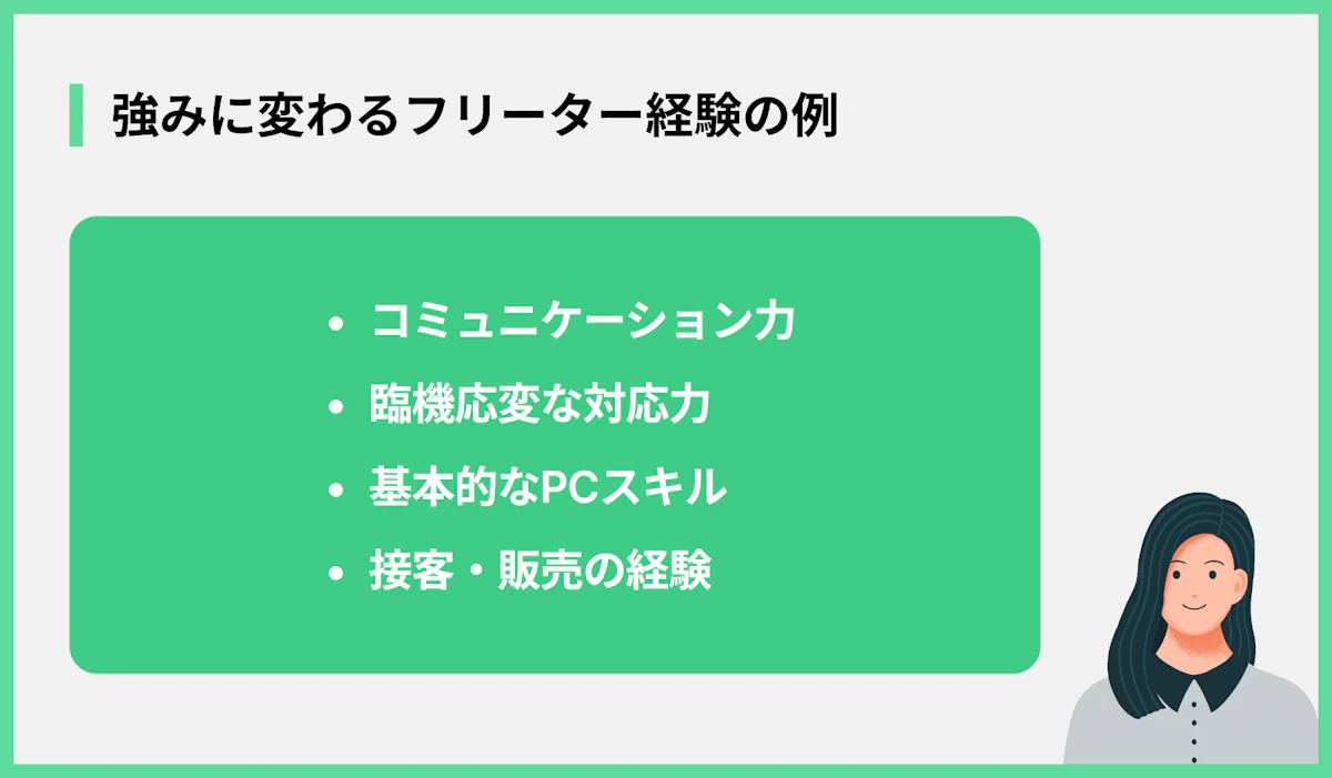強みに変わるフリーター経験の例