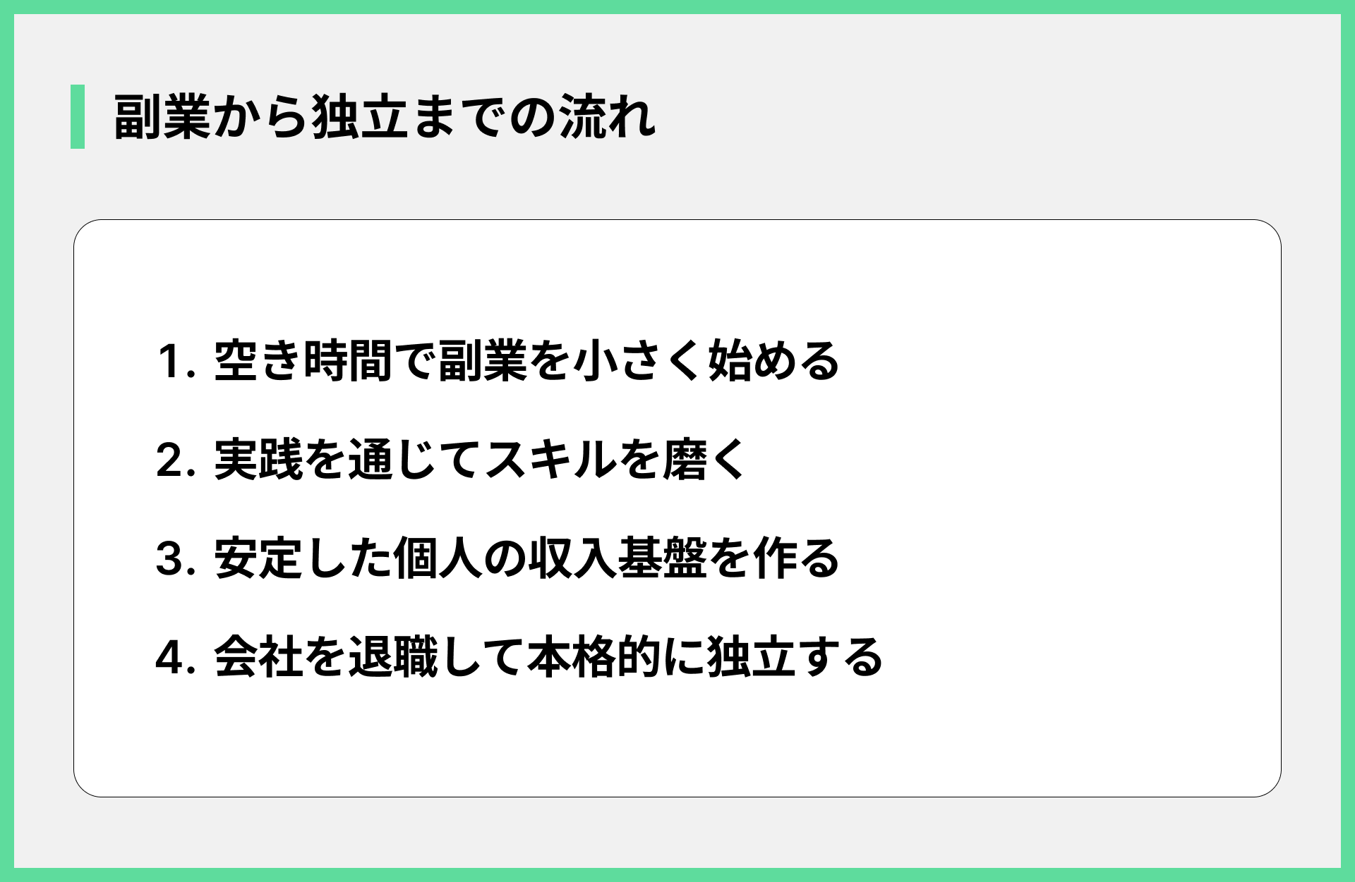 副業から独立までの流れ