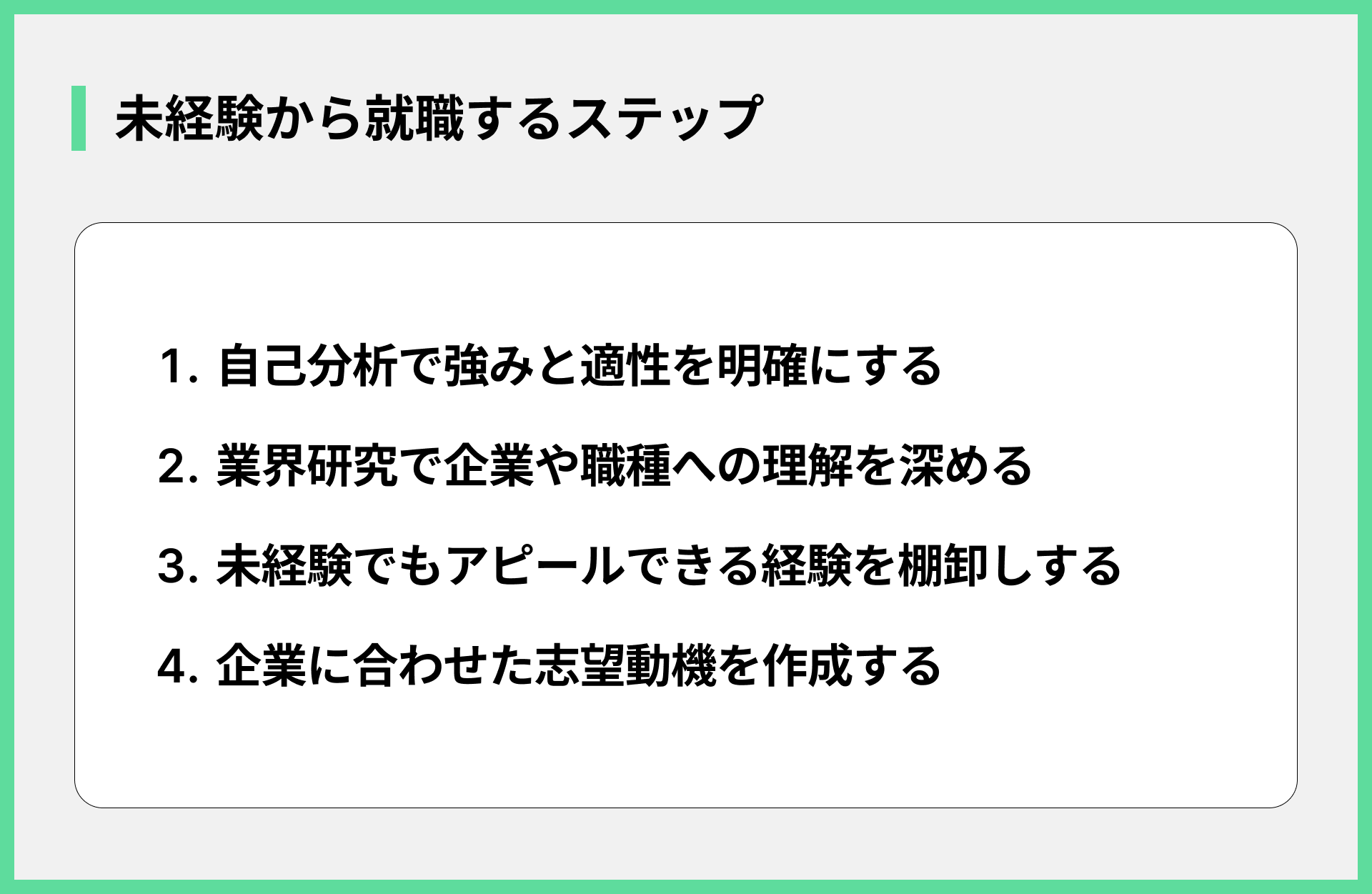 未経験から就職するステップ