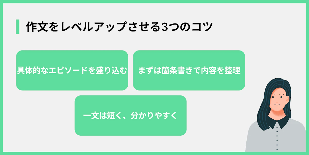 作文をレベルアップさせる3つのコツ