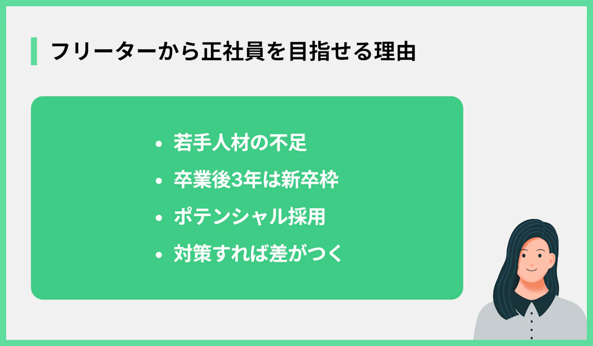 フリーターから正社員を目指せる理由