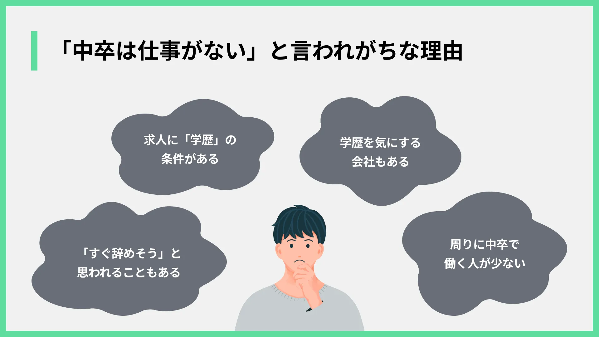 「中卒は仕事がない」と言われがちな理由