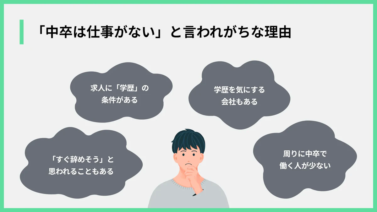 「中卒は仕事がない」と言われがちな理由