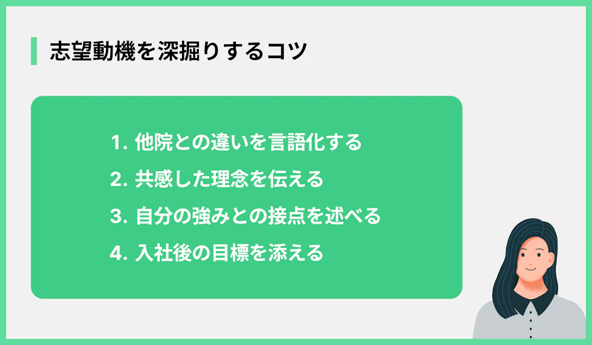 志望動機を深掘りするコツ