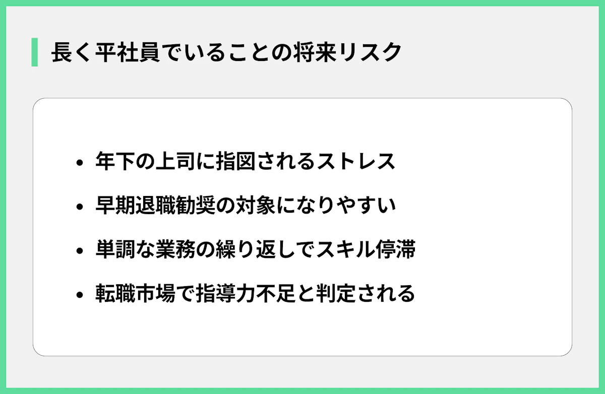 長く平社員でいることの将来リスク