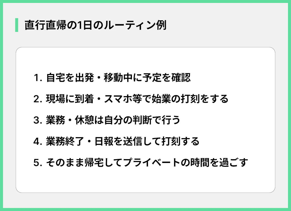 直行直帰の1日のルーティン例