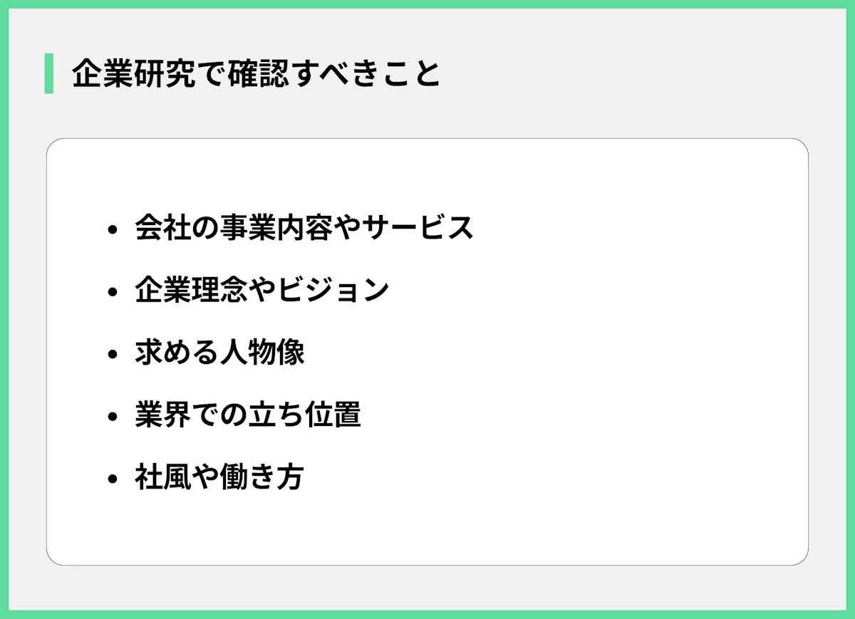 企業研究で確認すべきこと
