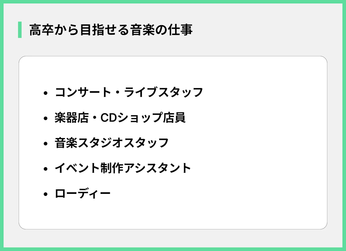 高卒から目指せる音楽の仕事