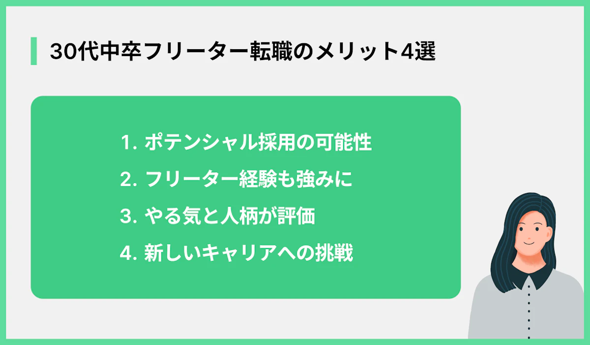 30代中卒フリーター転職のメリット4選