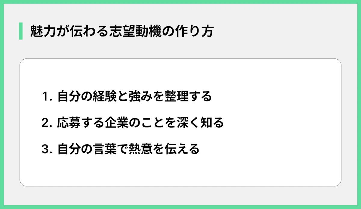 魅力が伝わる志望動機の作り方