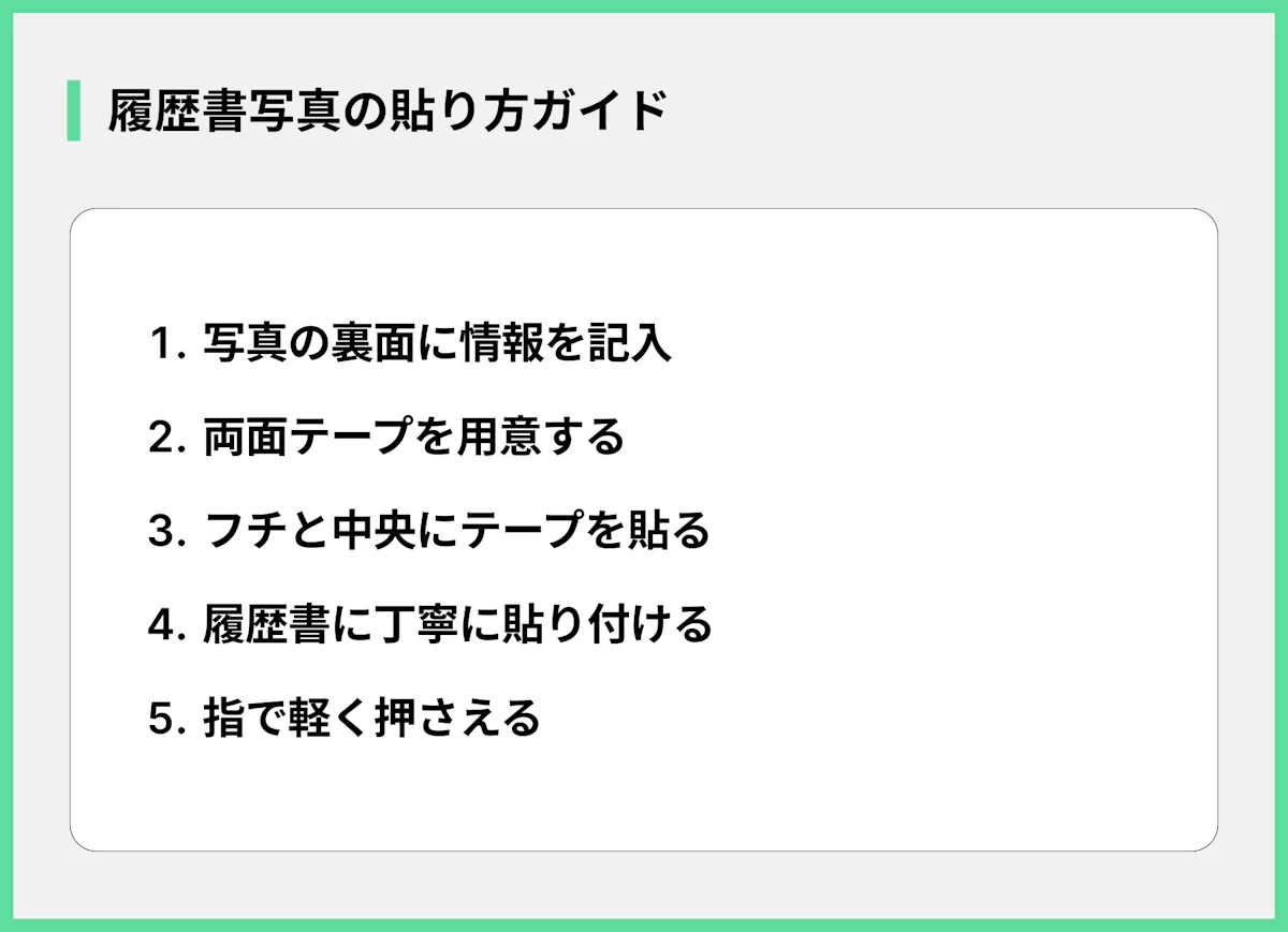 履歴書写真の貼り方ガイド