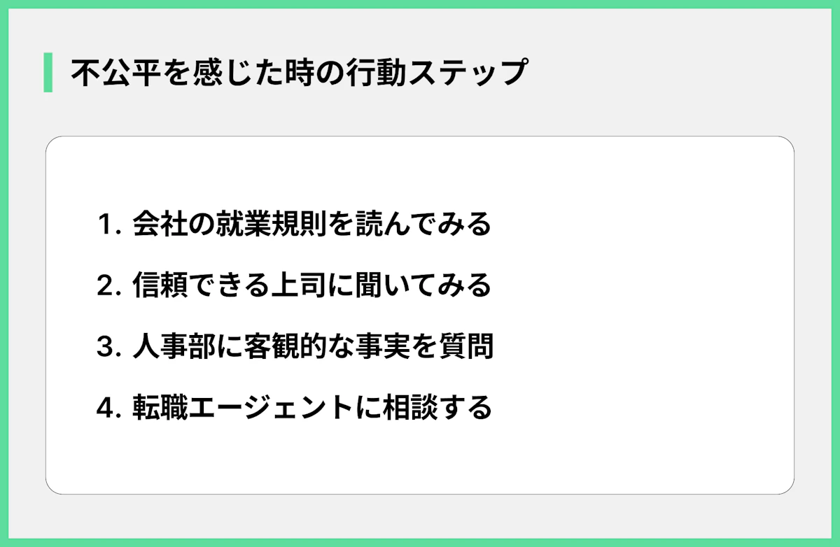 不公平を感じた時の行動ステップ