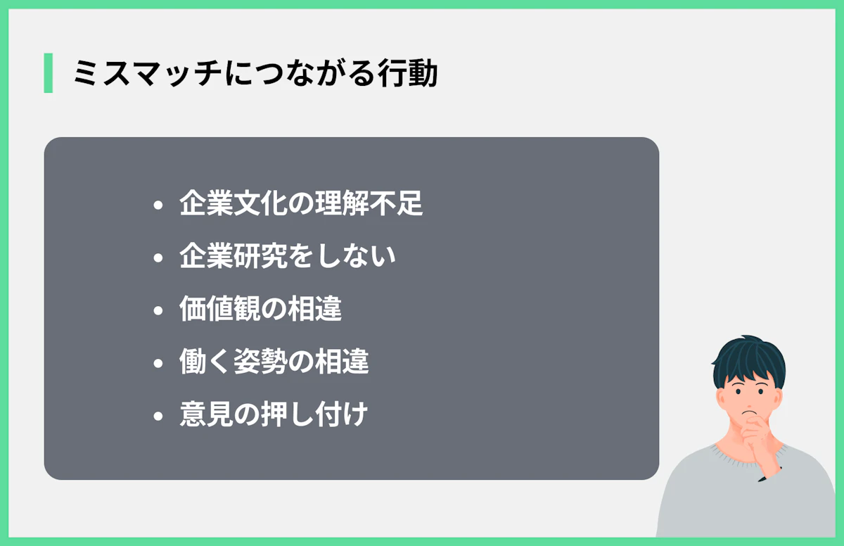 }ミスマッチにつながる行動{